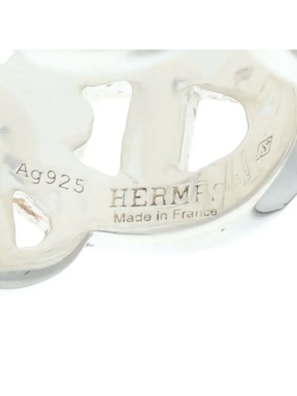 Hermes Chaine D'ancre Enchainee GM Silver Ring